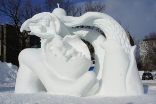 Notre plus belle sculpture de neige à date...JARDIN D'ÉDEN - Our beautiful snow sculpture EDEN'S GARDEN finally completed!